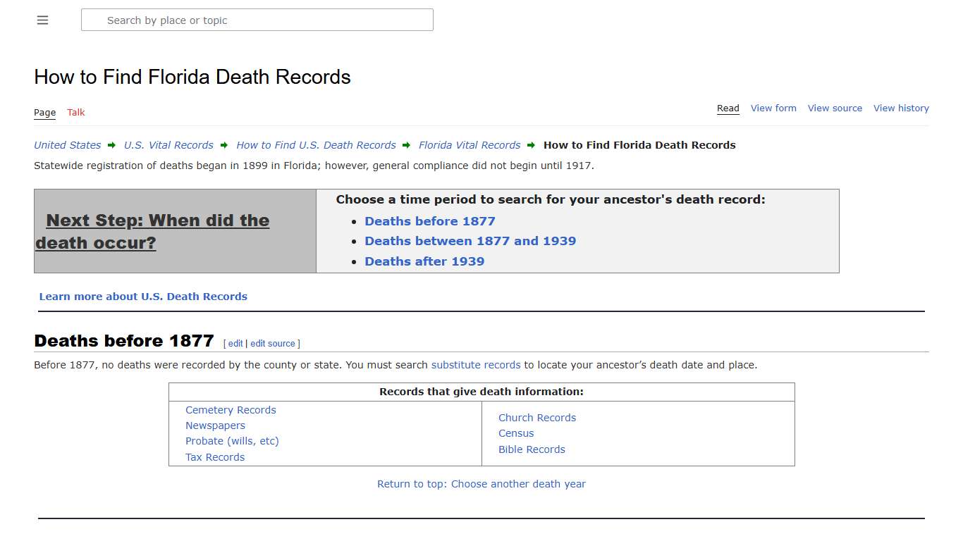 How to Find Florida Death Records • FamilySearch